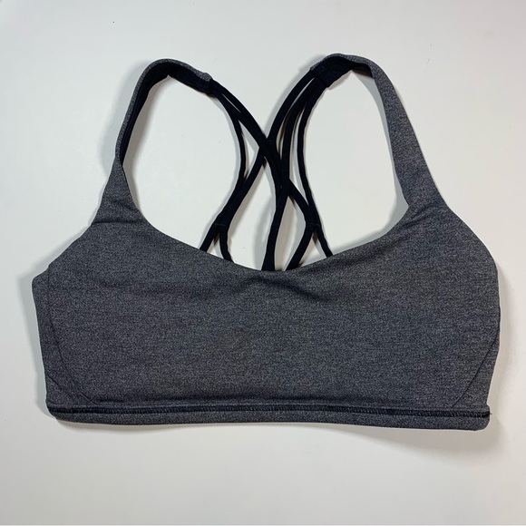 Size 4 Lululemon grey strappy back sports bra - Picture 1 of 14